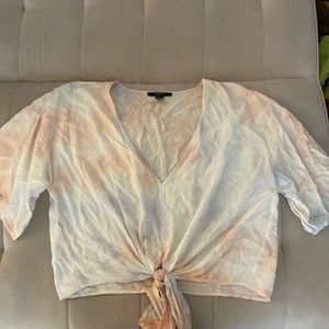 Low cut tie off crop top